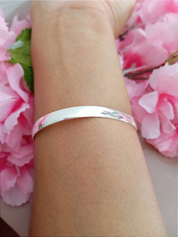 Bracelete Liso 6m Prata 925