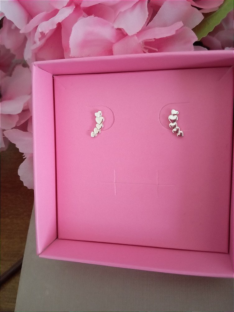 Brinco Ear Cuff Coração Prata 925