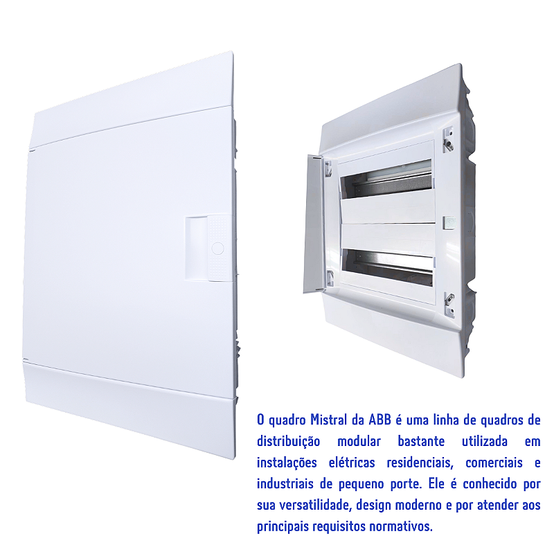 Quadro Distribuição de Disjuntores Emb. Mistral 24 Mód. S/ Barram. T/N ABB
