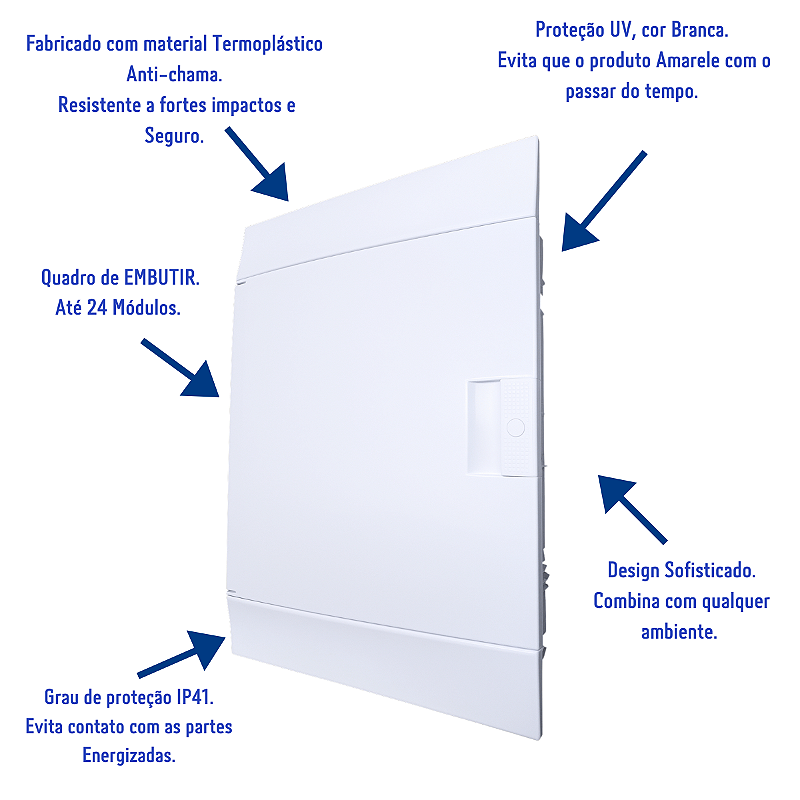 Quadro Distribuição de Disjuntores Emb. Mistral 24 Mód. S/ Barram. T/N ABB