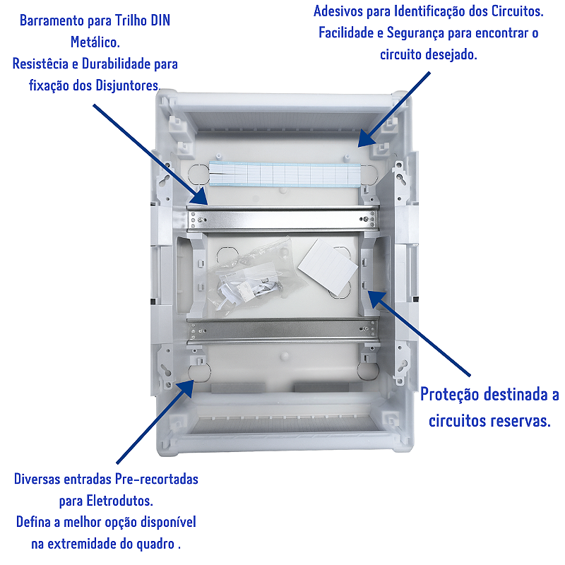 Quadro Distribuição de Disjuntores Emb. Mistral 24 Mód. S/ Barram. T/N ABB