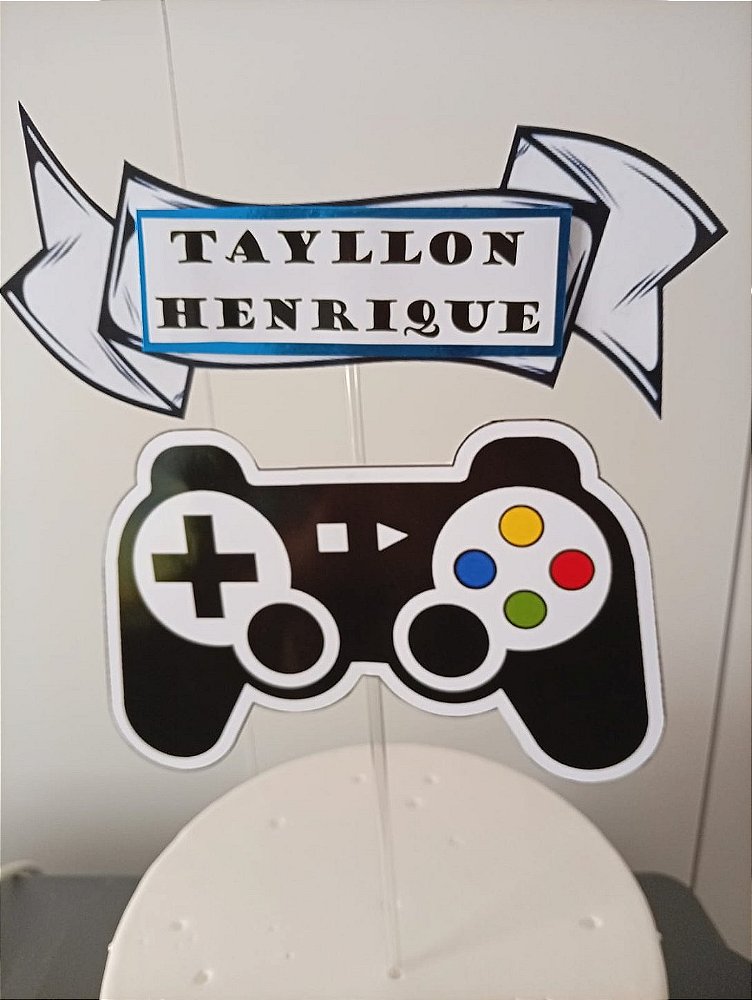 Topo de Bolo Gamer Personalizado