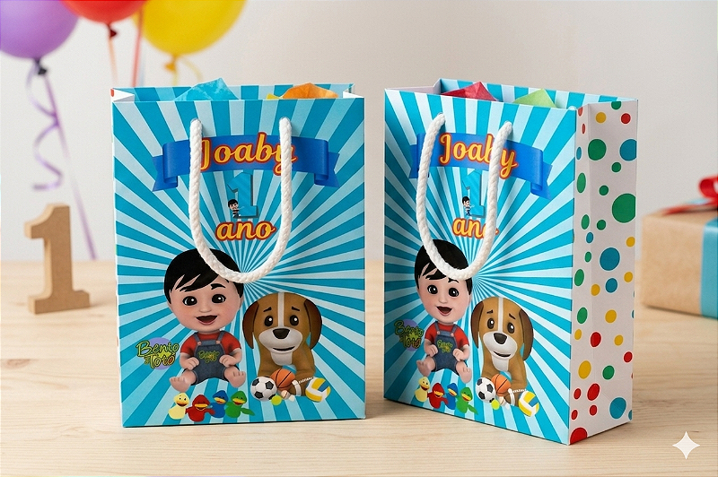 10 Sacolinhas Surpresa Personalizada Bento e Totó