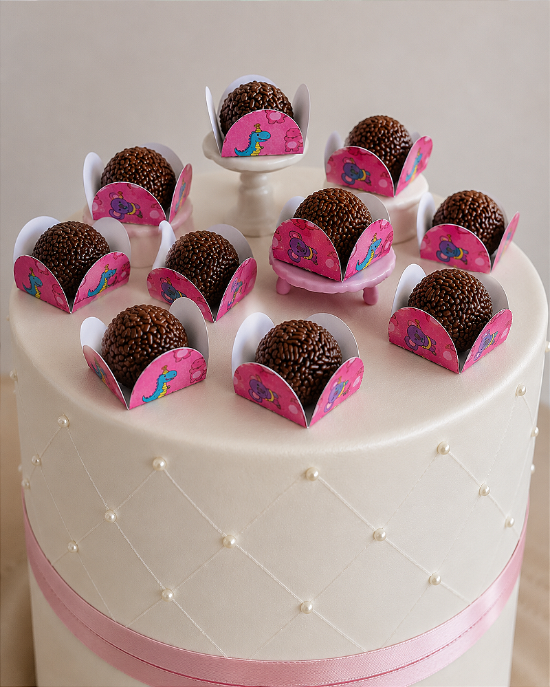 50 Forminhas para Docinhos Baby Tubes Rosa