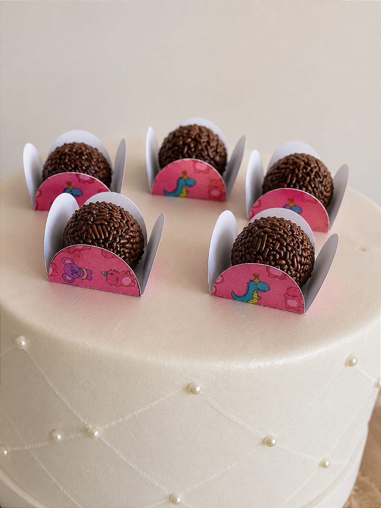 50 Forminhas para Docinhos Baby Tubes Rosa