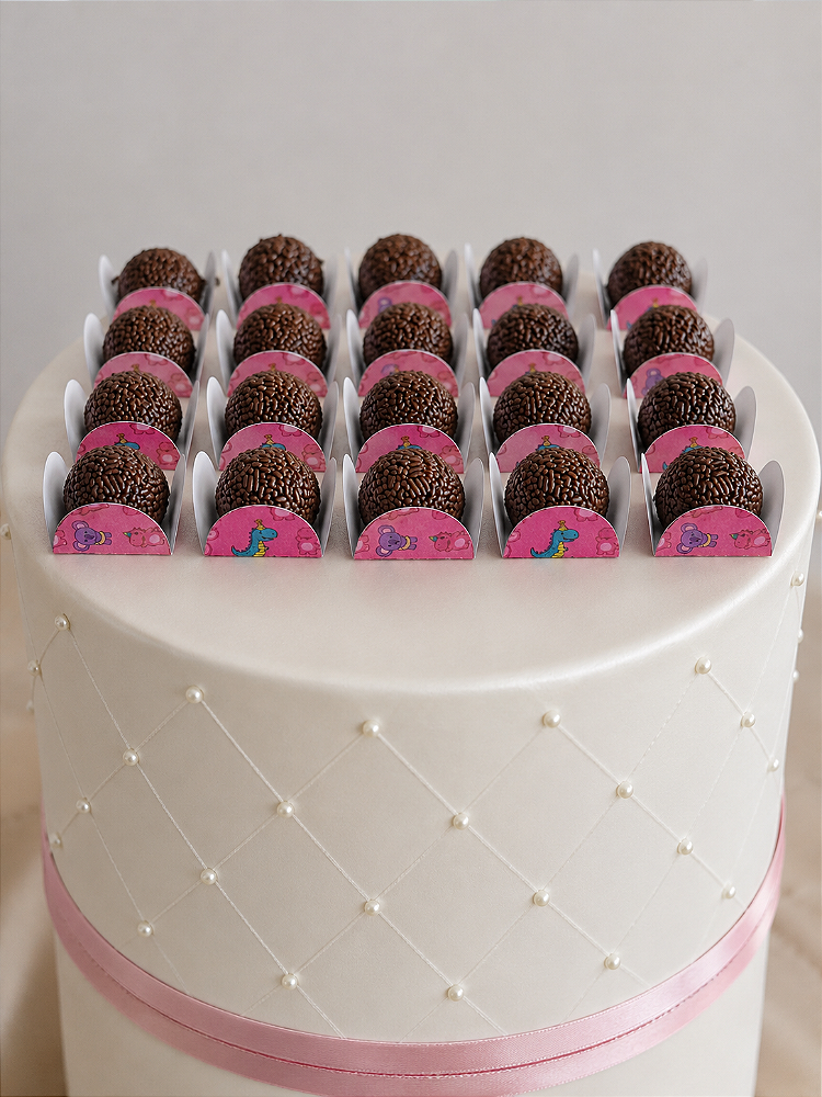 50 Forminhas para Docinhos Baby Tubes Rosa