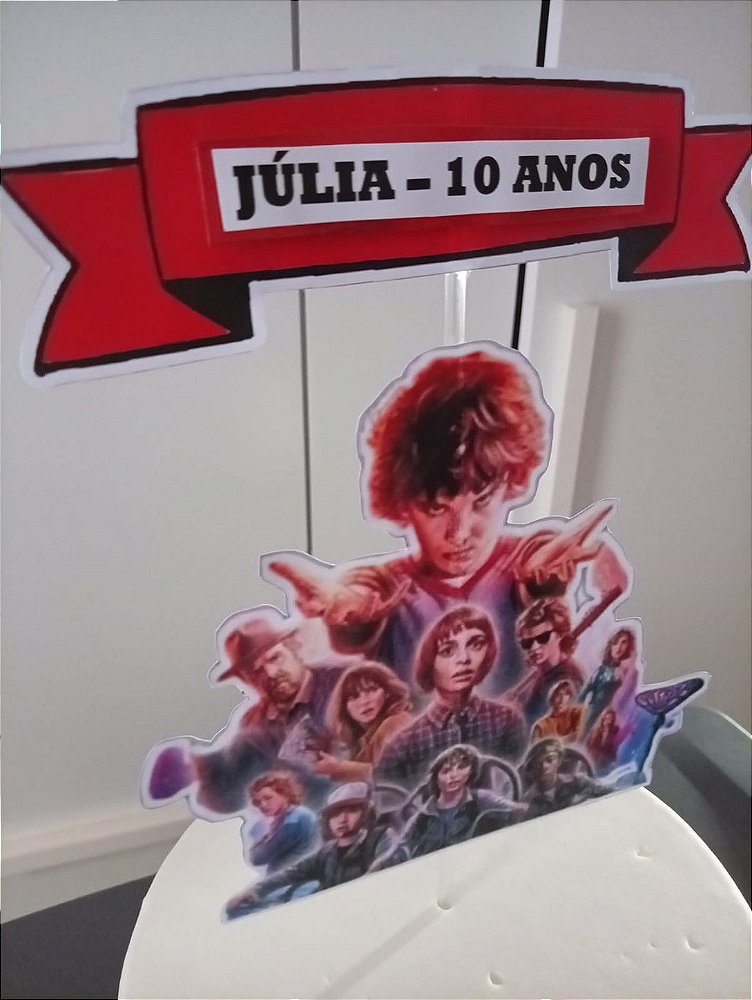 Topo de Bolo Stranger Things Personalizado