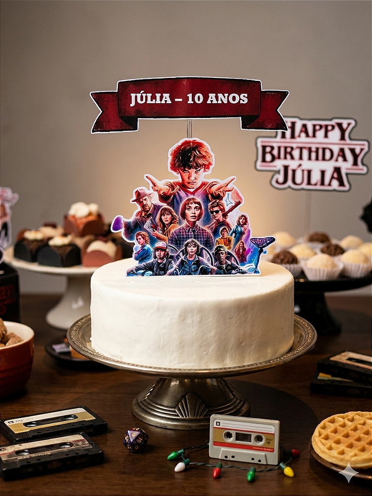 Topo de Bolo Stranger Things Personalizado