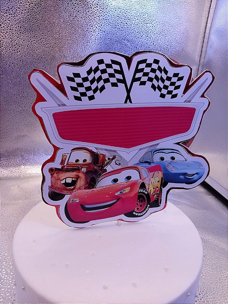 Topo de Bolo Carros Relâmpagos Mc Queen