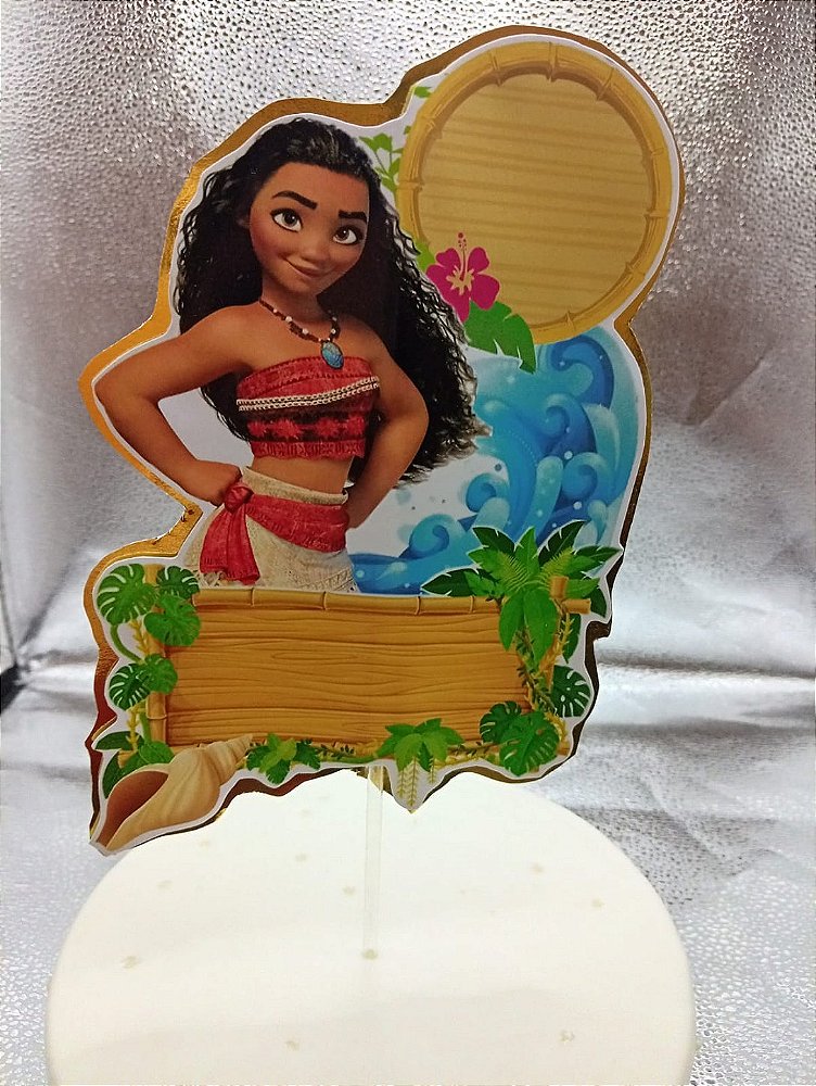 Topo de Bolo Personalizado Moana