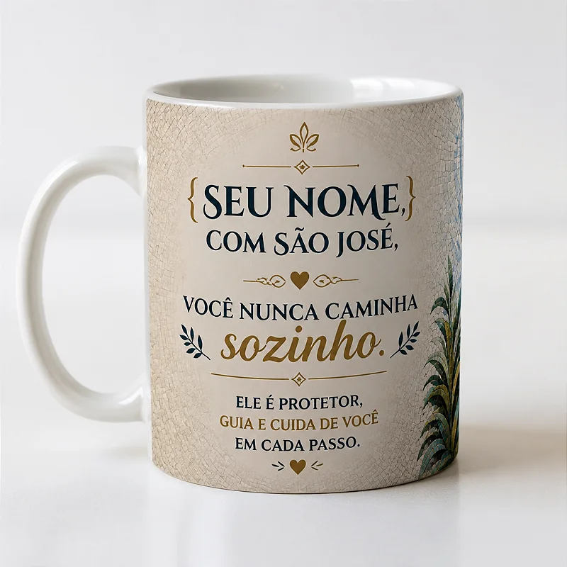 Caneca de Porcelana São José e devoção - 350ml