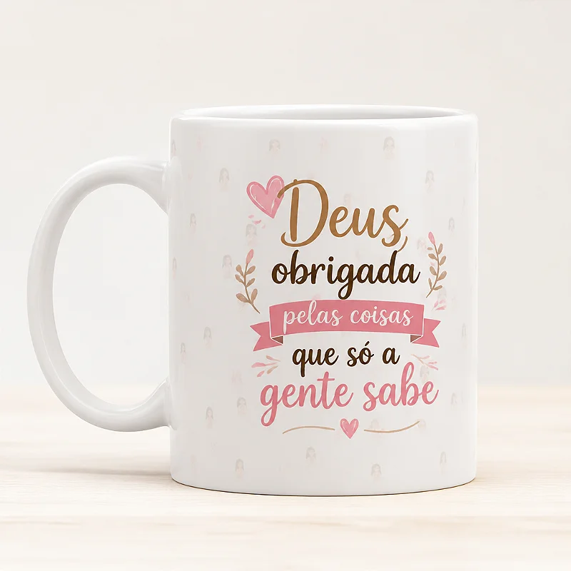 Caneca de Porcelana Devoção e Gratidão - 350ml