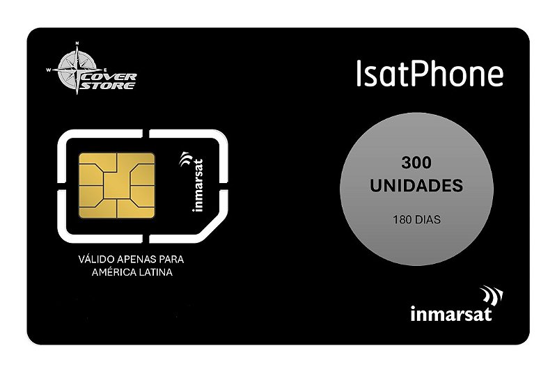 Cartão 300 Unidades para linha IsatPhone - 180dias