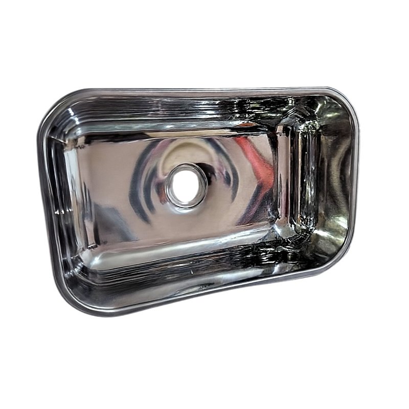 Cuba N2 56x34x14cm em Aço Inox Polida - Com Válvula e Sifão