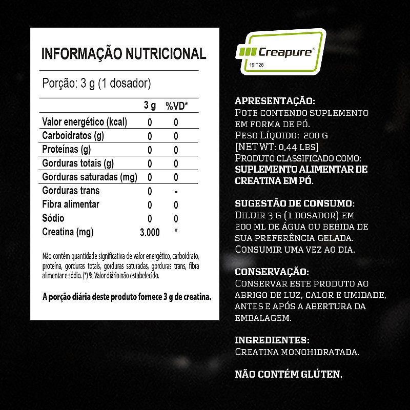 Creatina Creapure 200g - Darkness