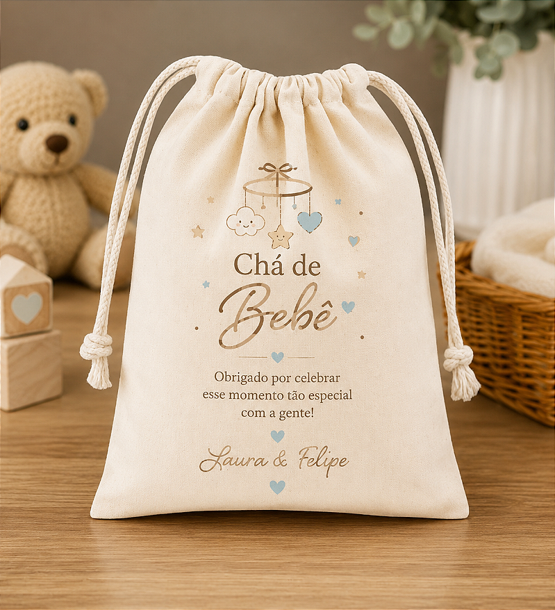 Saquinho de Algodão Cru Personalizado 20x25 cm