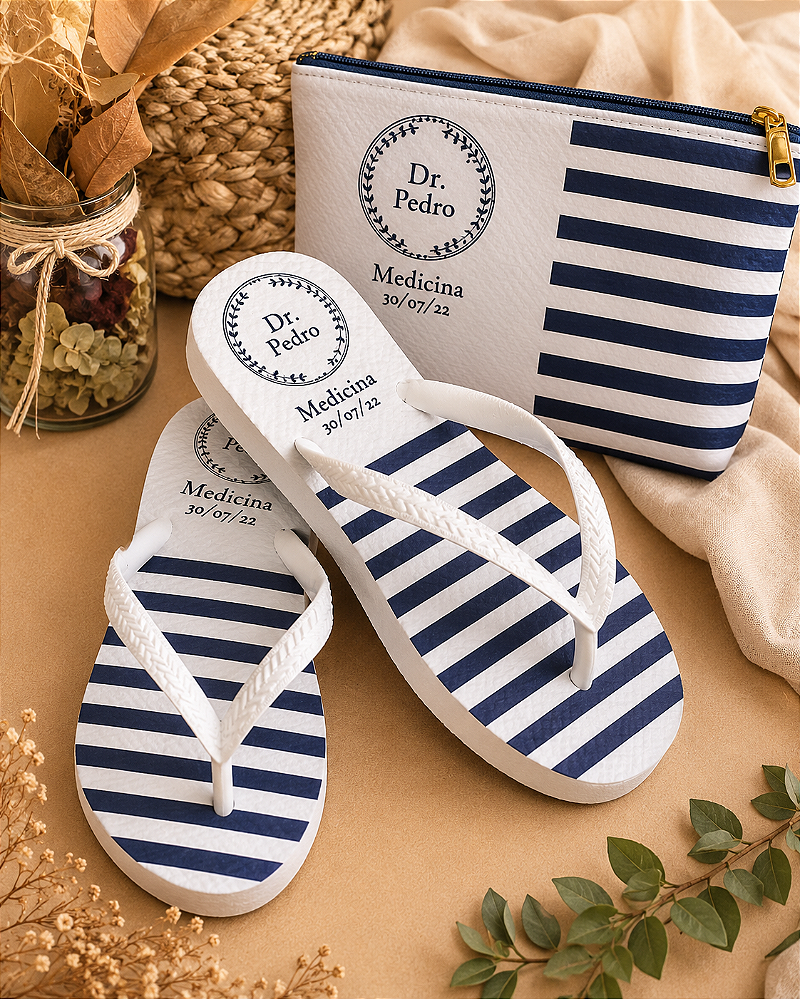 Kit Chinelos Personalizados Adulto e Infantil com Necessaire