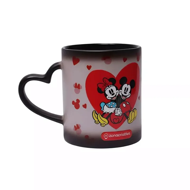 Caneca Mágica Coração - Mickey e Minnie