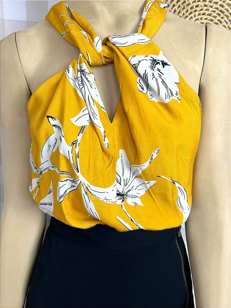 Regata Amarela Feminina Tamanho 36 Viscose