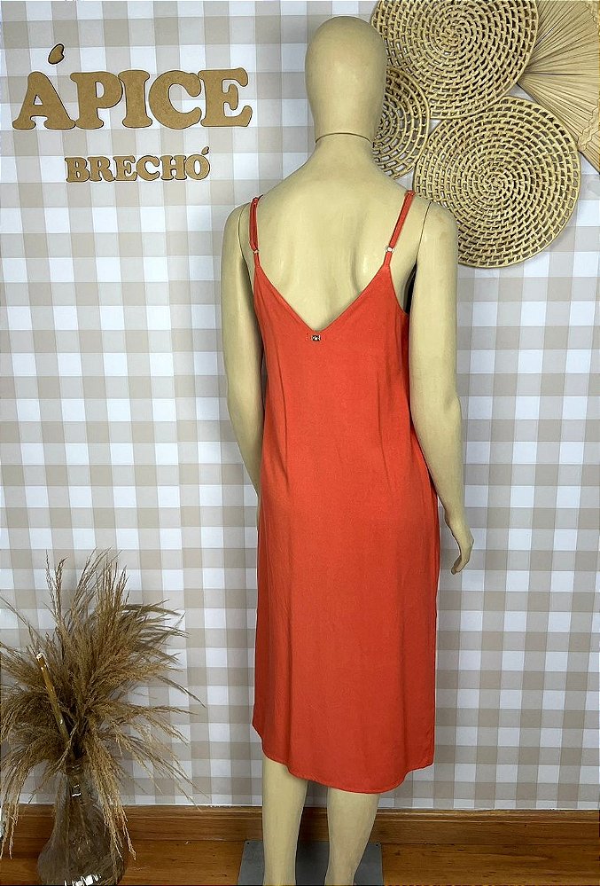 Vestido Maria Filó em Viscose Laranja