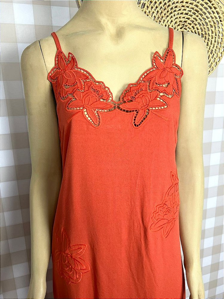 Vestido Maria Filó em Viscose Laranja