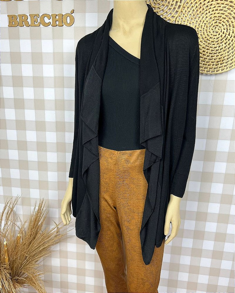 Cardigan Feminino Preto White Tamanho M