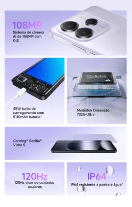 Xiaomi Redmi Note 14 5G 128GB Lilás 6GB RAM