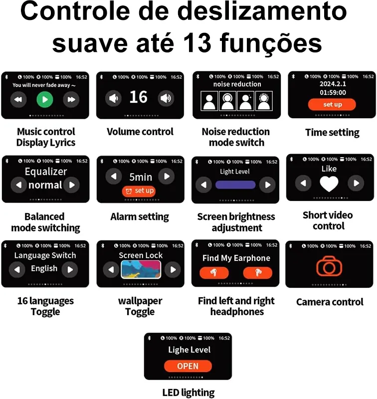 Fone de Ouvido Air 2 Vision Bluetooth Tela