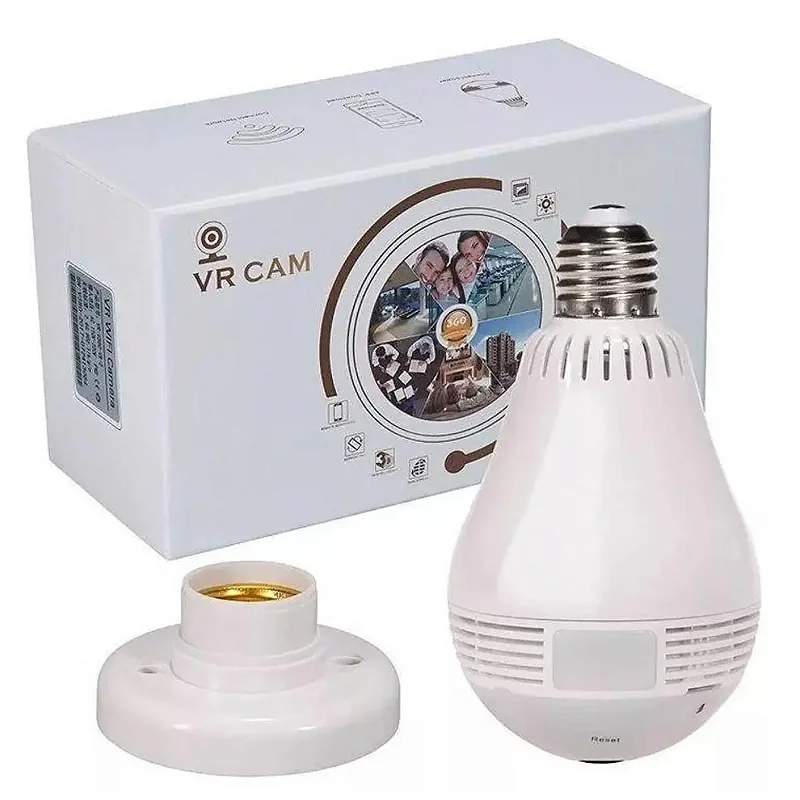 Câmera WiFi Lâmpada Full HD 360° Kapbom