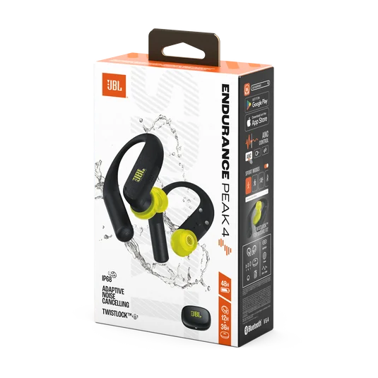 JBL, Fone de Ouvido Esportivo, Endurance Peak 4, IP68, ANC - Preto