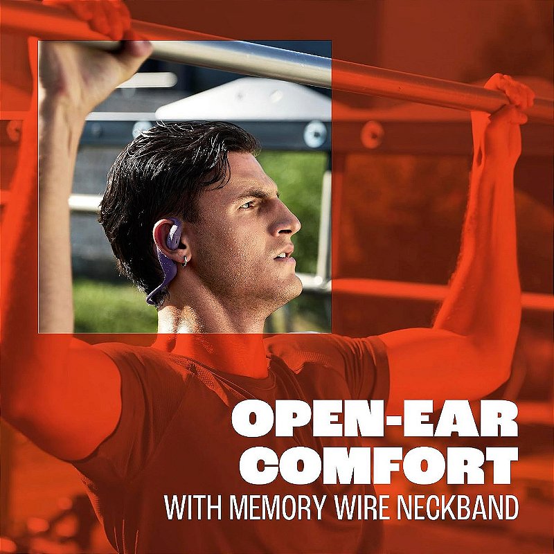 JBL Endurance Pace – Fones de ouvido esportivos de orelha aberta com fita de memória, à prova d'água e à prova de poeira (IP68), 2 microfones formadores de feixe, até 10 horas de música, chamadas
