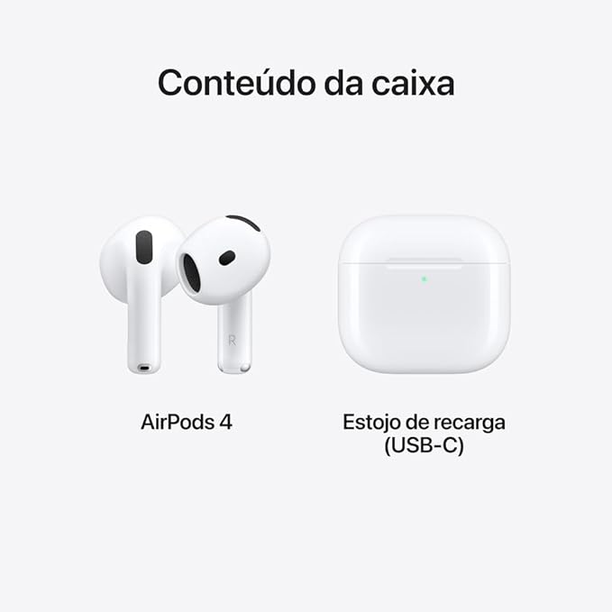 FONE DE OUVIDO APPLE AIRPODS 4 MODELO A3050