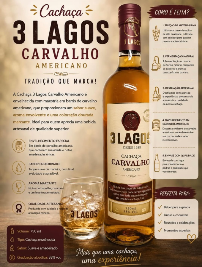 Cachaça envelhecida a do carvalho americano