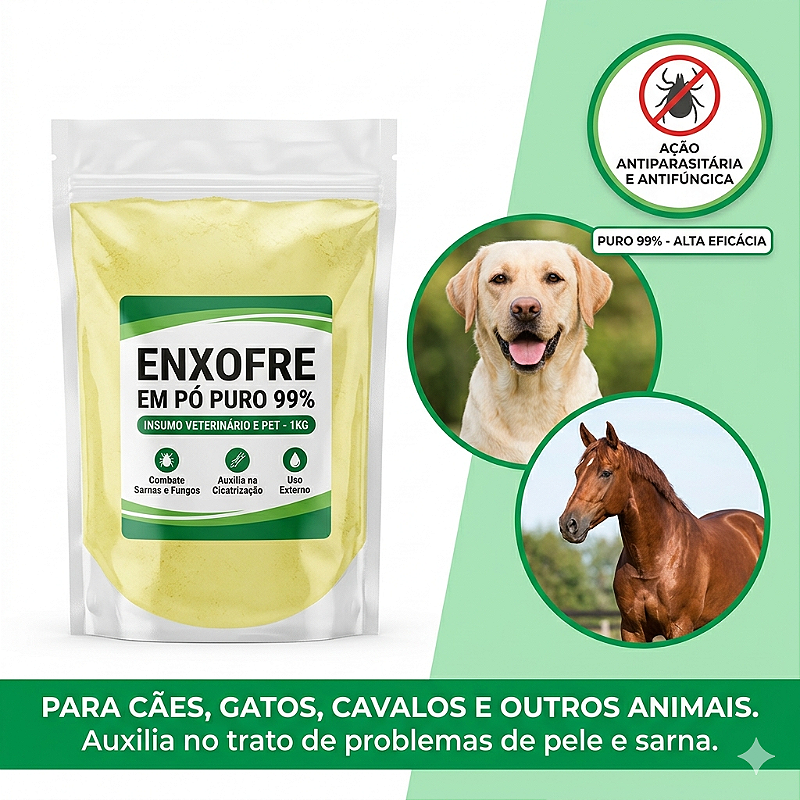 Enxofre em Pó Puro 99,5% de Pureza Premium - Pacote 1kg