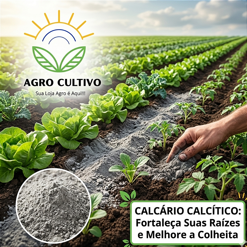 Calcário Calcítico Puro Corretor de Solo e pH - Pacote 1kg