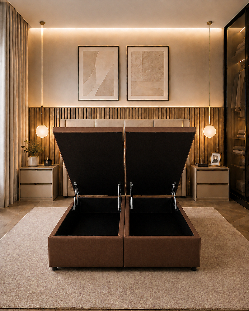 Base Baú Queen Suede 158X198X43