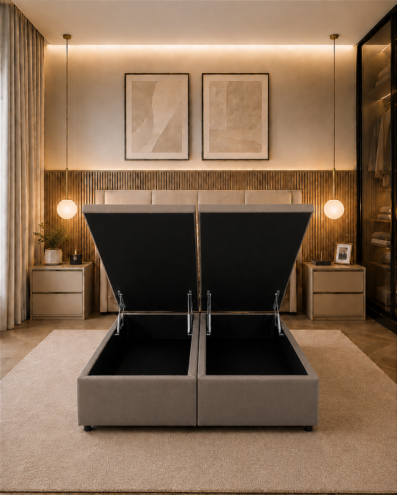 Base Baú Queen Suede 158X198X43