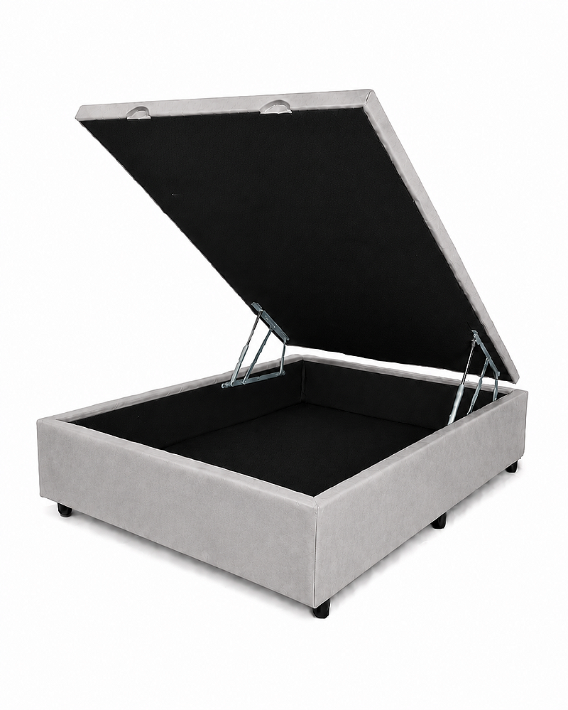 Base Baú Casal Suede 138X188X43