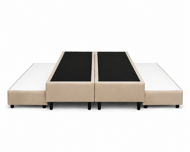 Base Box Casal com cama auxiliar Suede 138X188X56