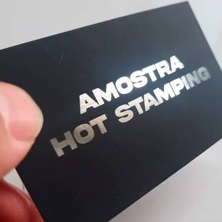 1000 Cartão de Visitas Hot Stamping Prata Toque Aveludado (Soft Touch)