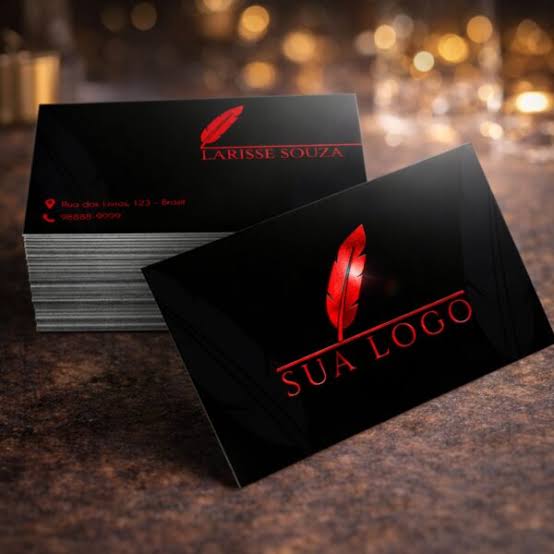 1000 Cartão de Visitas Hot Stamping Vermelho Toque Aveludado (Soft Touch)