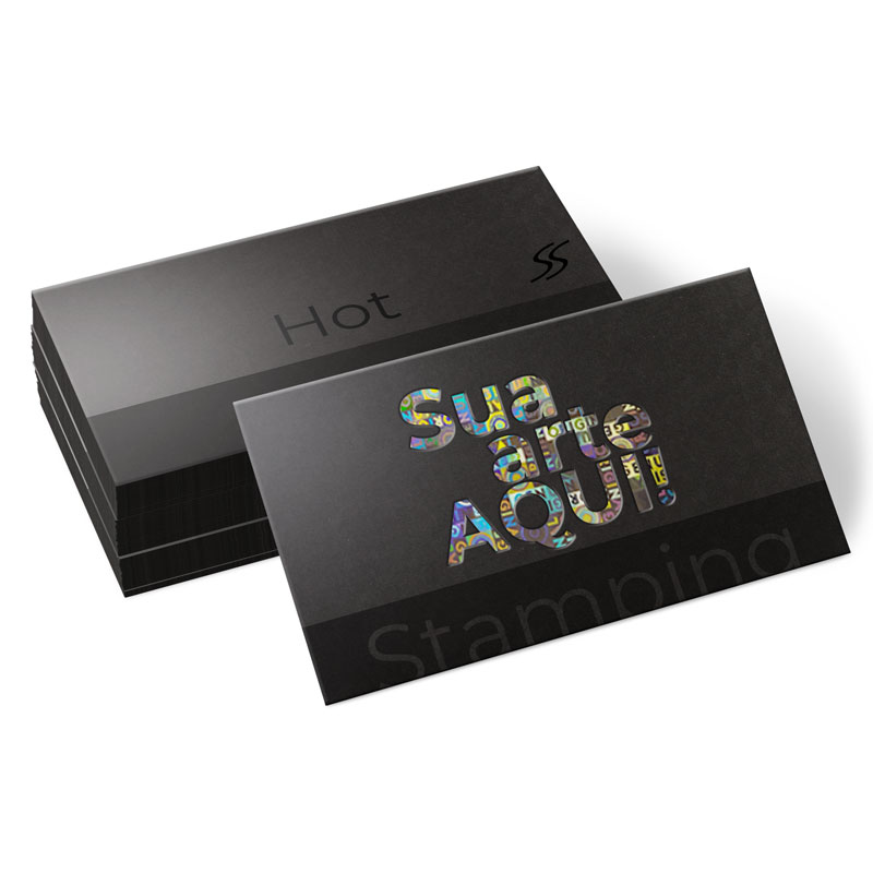 1000 Cartão de Visitas Hot Stamping Arco Íris Toque Aveludado (Soft Touch)