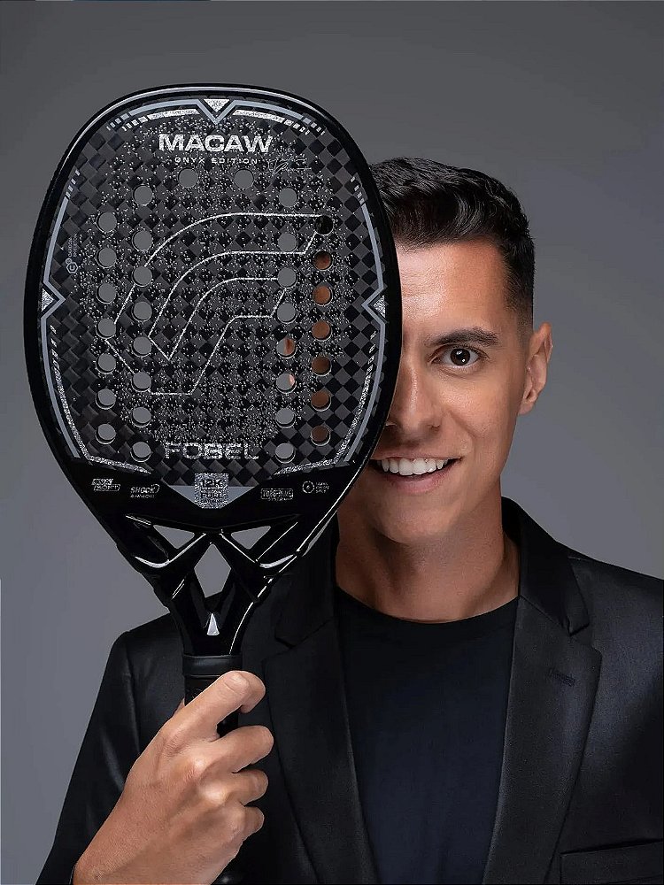 RAQUETE BEACH TENNIS MACAW ONYX EDIÇÃO LIMITADA 2026 GUSTAVO RUSSO | FOBEL