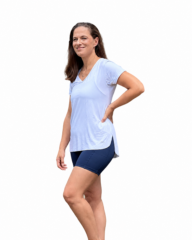 Blusa Corte a Laser Alongada Manga Curta