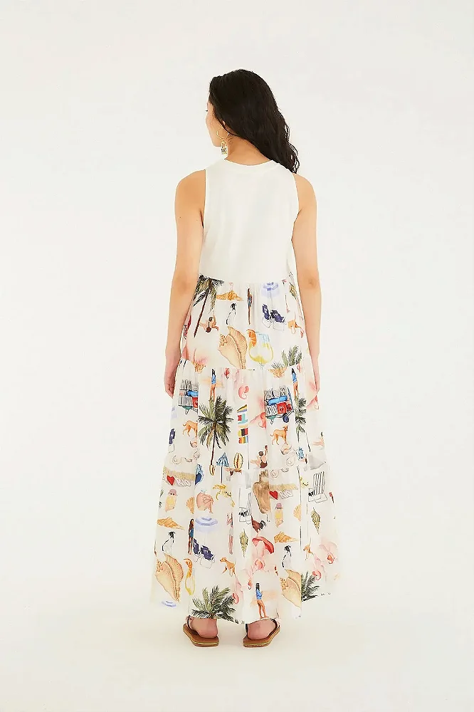 Vestido Midi Estampado Praia Carioca