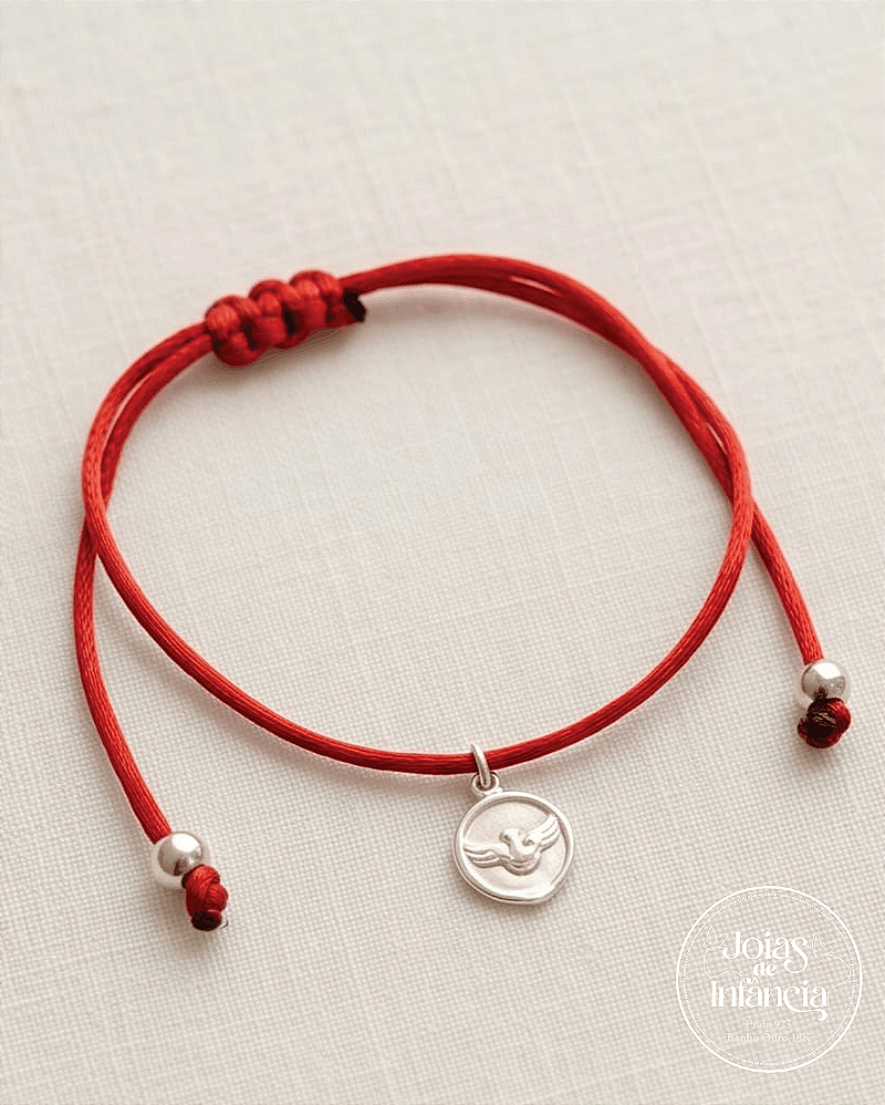 Pulseira vermelha Espírito Santo com ponteiras Prata 925