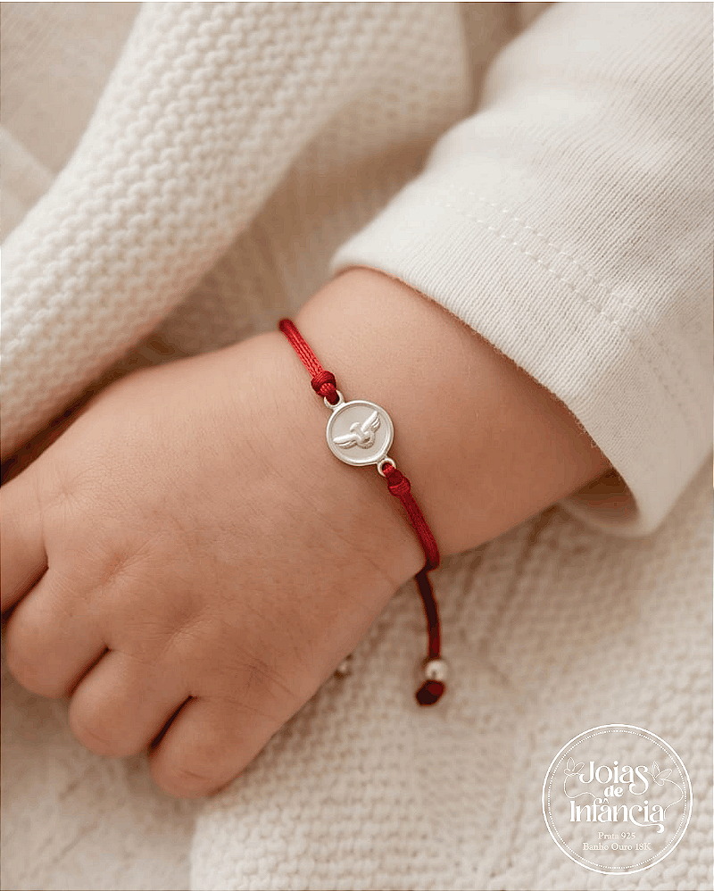 Pulseira vermelha Espírito Santo com ponteiras Prata 925