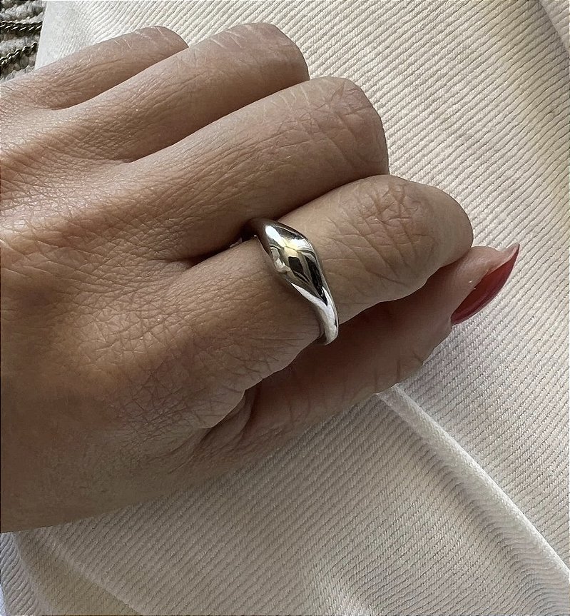 Anel Vintage Banho de Ródio Branco
