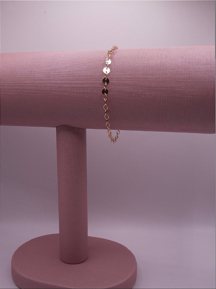 Pulseira Elos Redondos Banho de Ouro