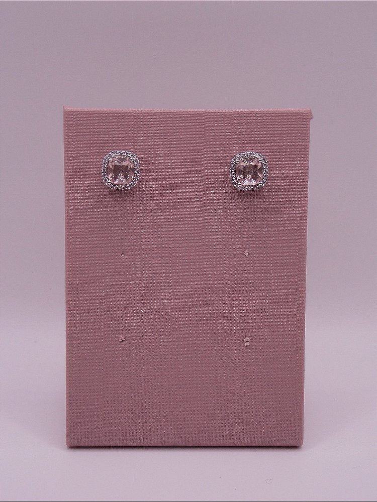 Brinco Quadradinho Banho de Ródio Branco - Mousse